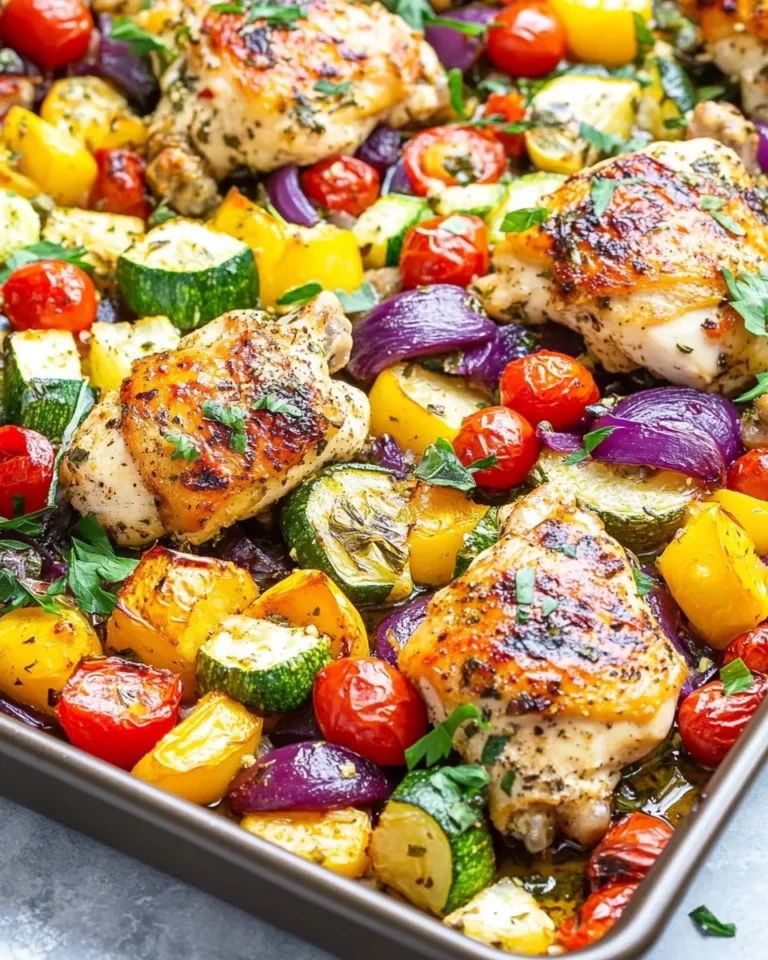 Greek Sheet Pan Chicken with Vegetables