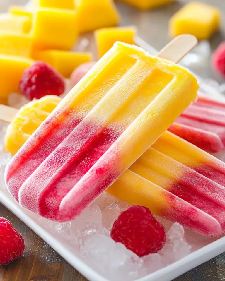 Mango Raspberry Popsicles