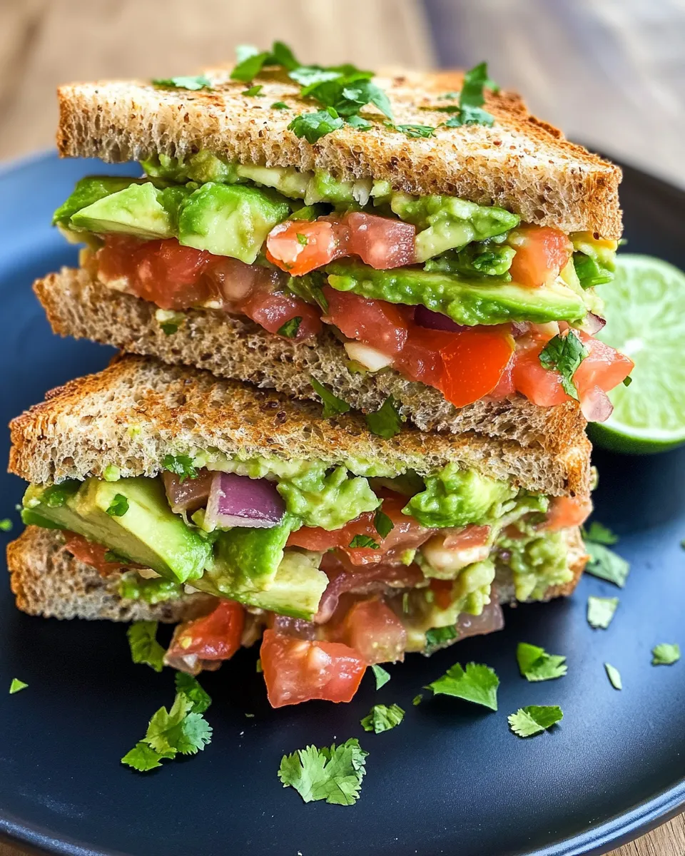 Delicious Avocado Chutney Sandwiches plate image