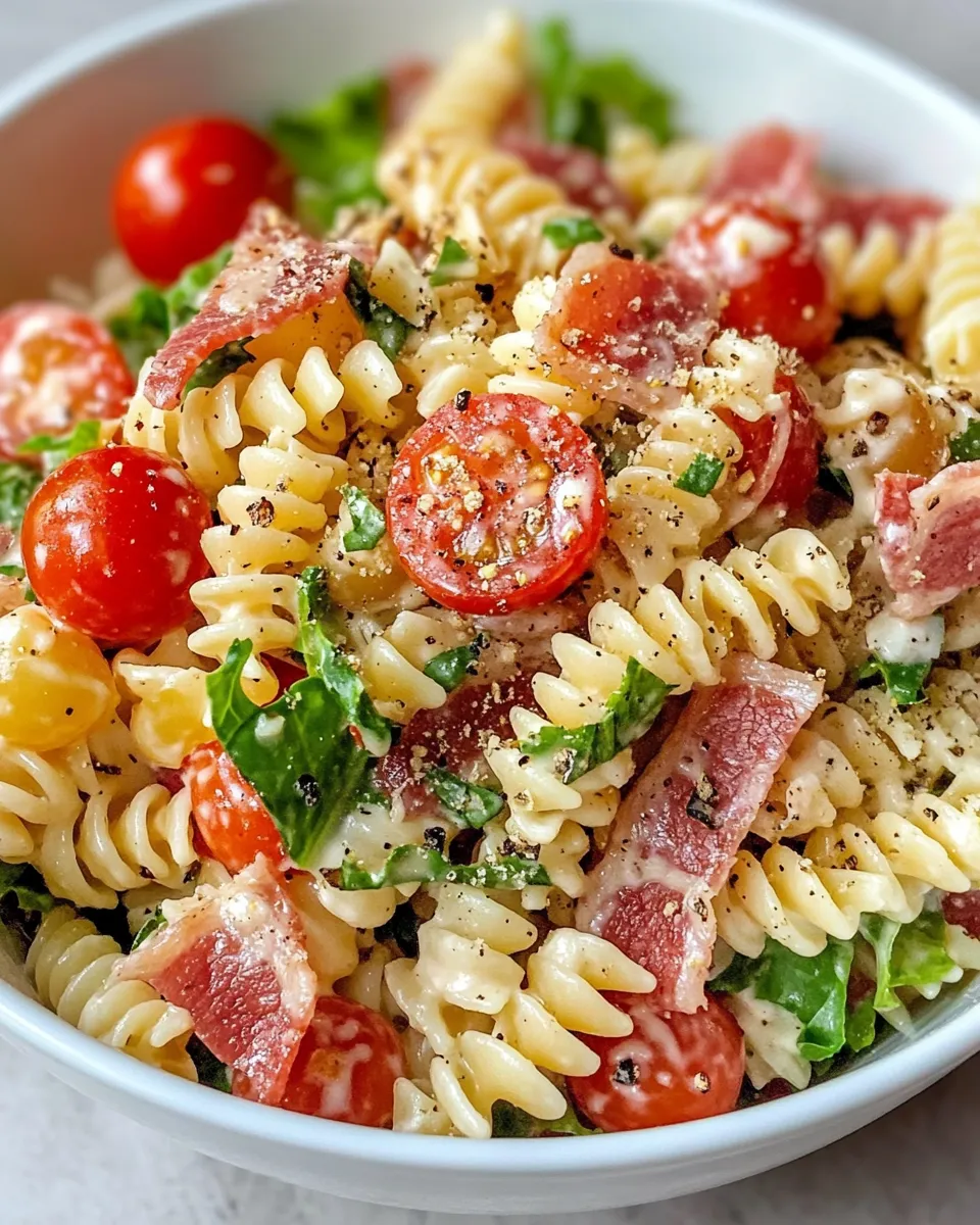 Delicious BLT Pasta Salad shot