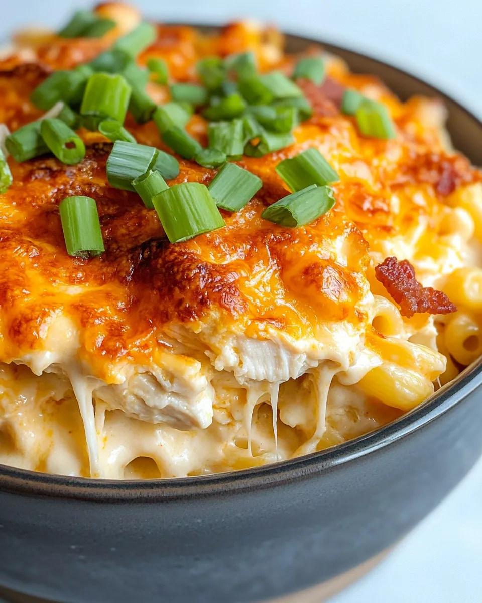 Easy Buffalo Chicken Mac & Cheese food shot