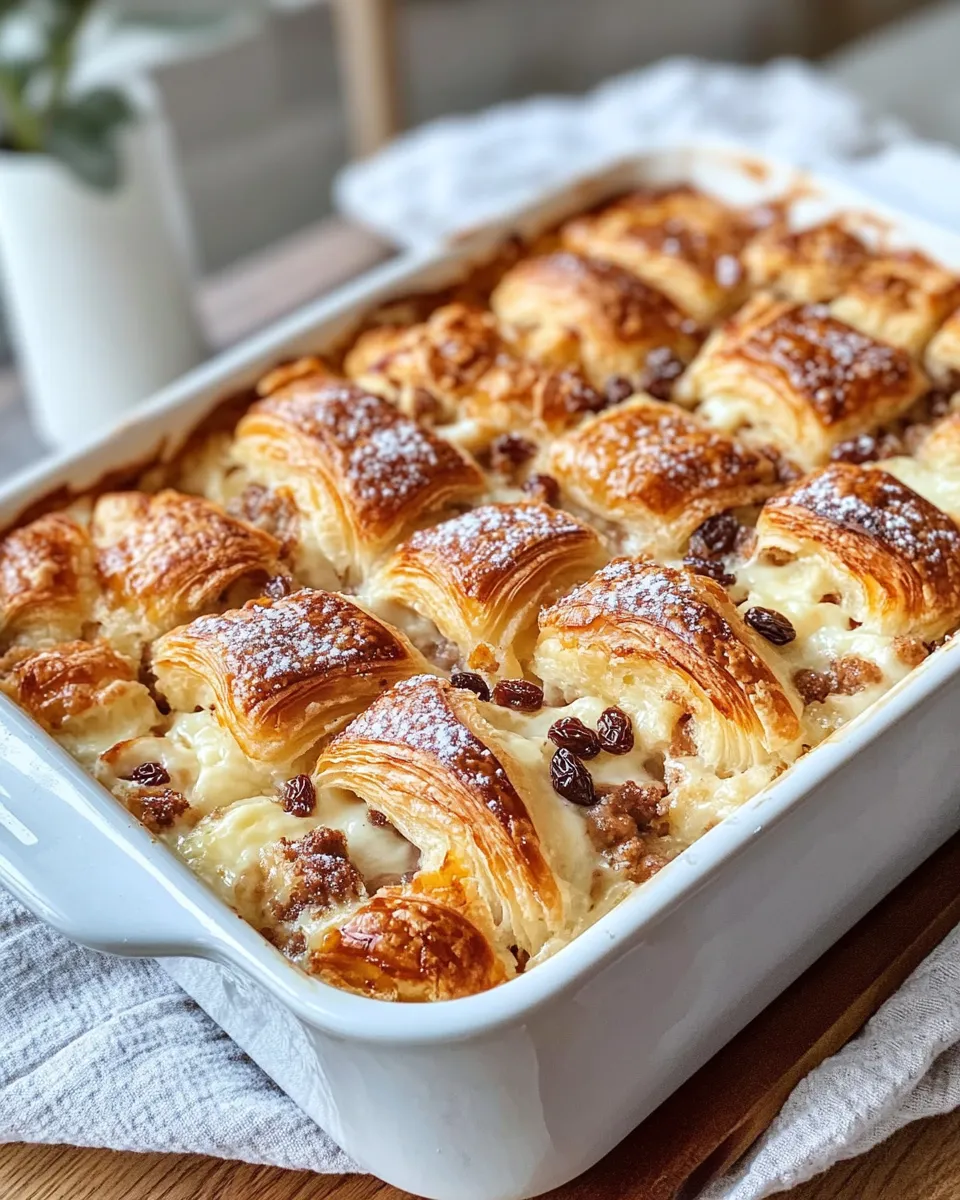 Easy Buttery Croissant Bread Pudding dish photo
