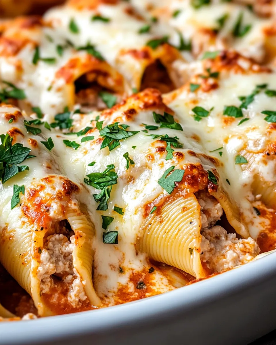 Classic Chicken Alfredo Stuffed Shells dish photo
