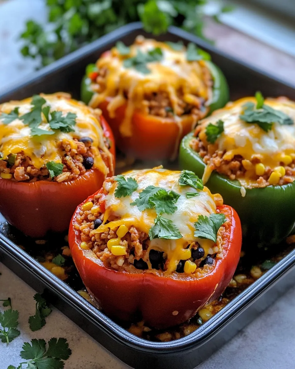 Classic Chicken Enchilada Stuffed Peppers dish photo