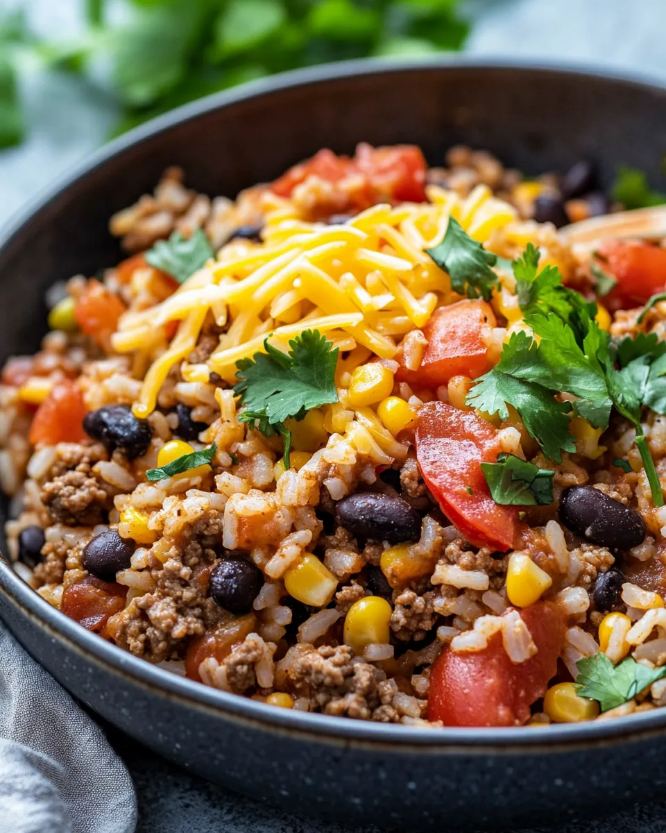 Homemade Delicious 20-Minute Taco Rice Skillet recipe photo