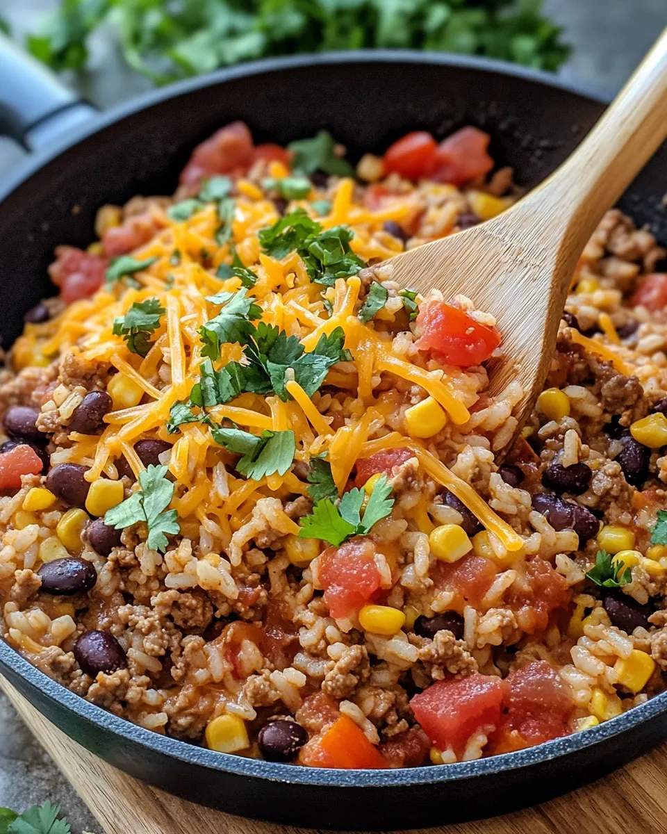 Quick Delicious 20-Minute Taco Rice Skillet plate image