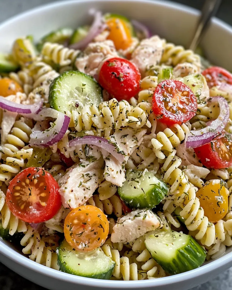 Fresh Dill Pickle Pasta Salad plate image