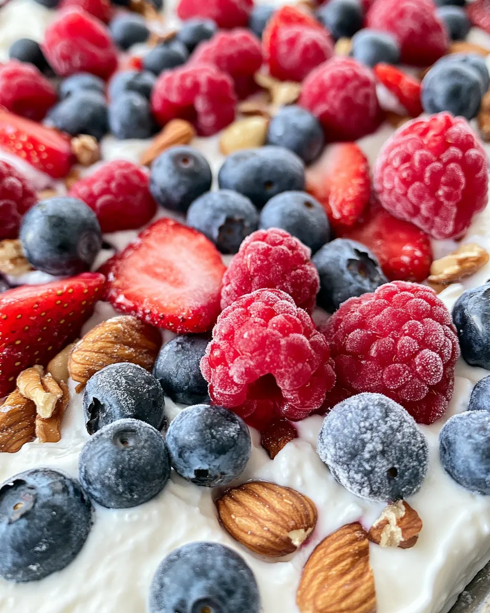 Quick Easy Frozen Yogurt Bark with Berries shot