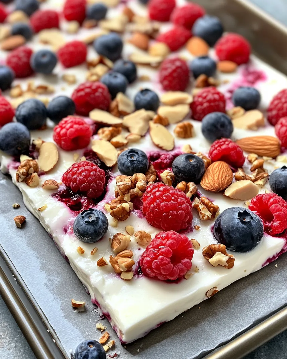 Homemade Frozen Yogurt Bark with Berries photo