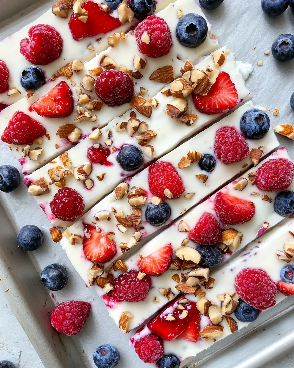 Delicious Frozen Yogurt Bark with Berries dish photo