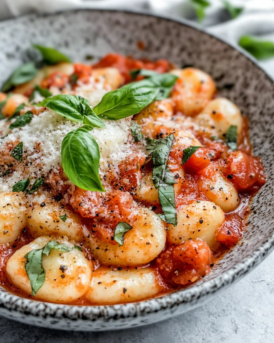 Homemade Healthy Creamy Tomato Basil Gnocchi recipe photo
