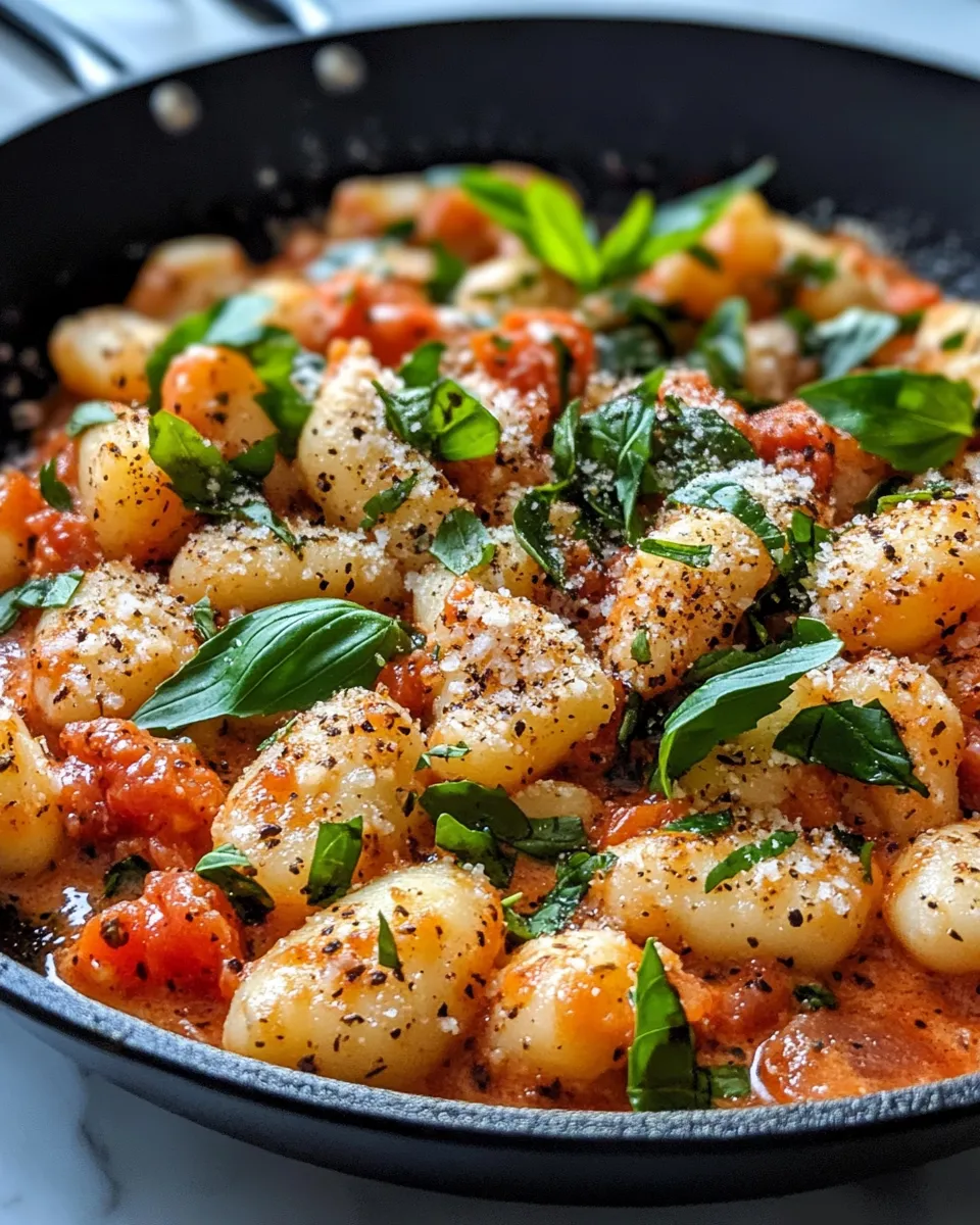 Classic Healthy Creamy Tomato Basil Gnocchi dish photo
