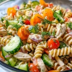 Homemade Healthy Dill Pickle Pasta Salad photo