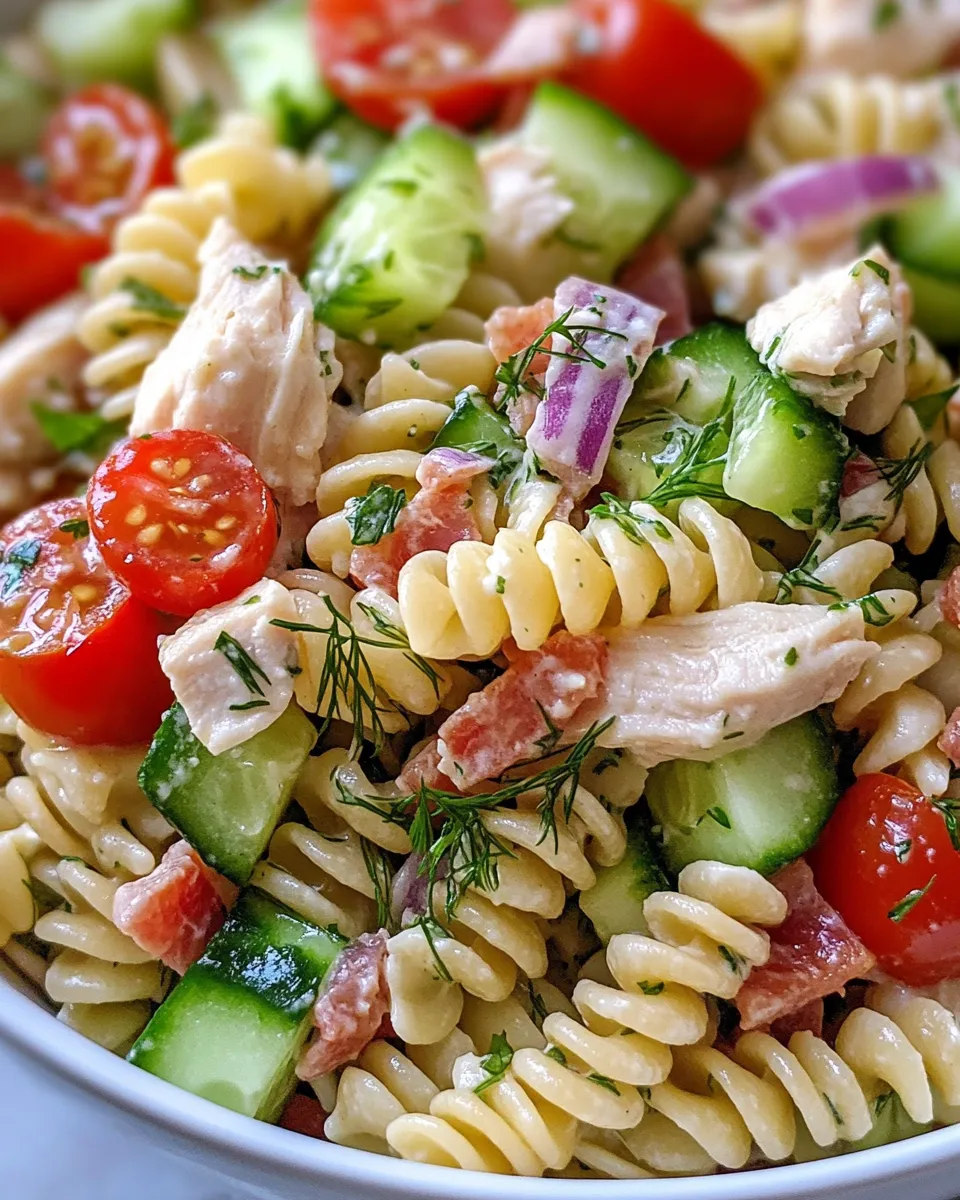 Classic Healthy Dill Pickle Pasta Salad image