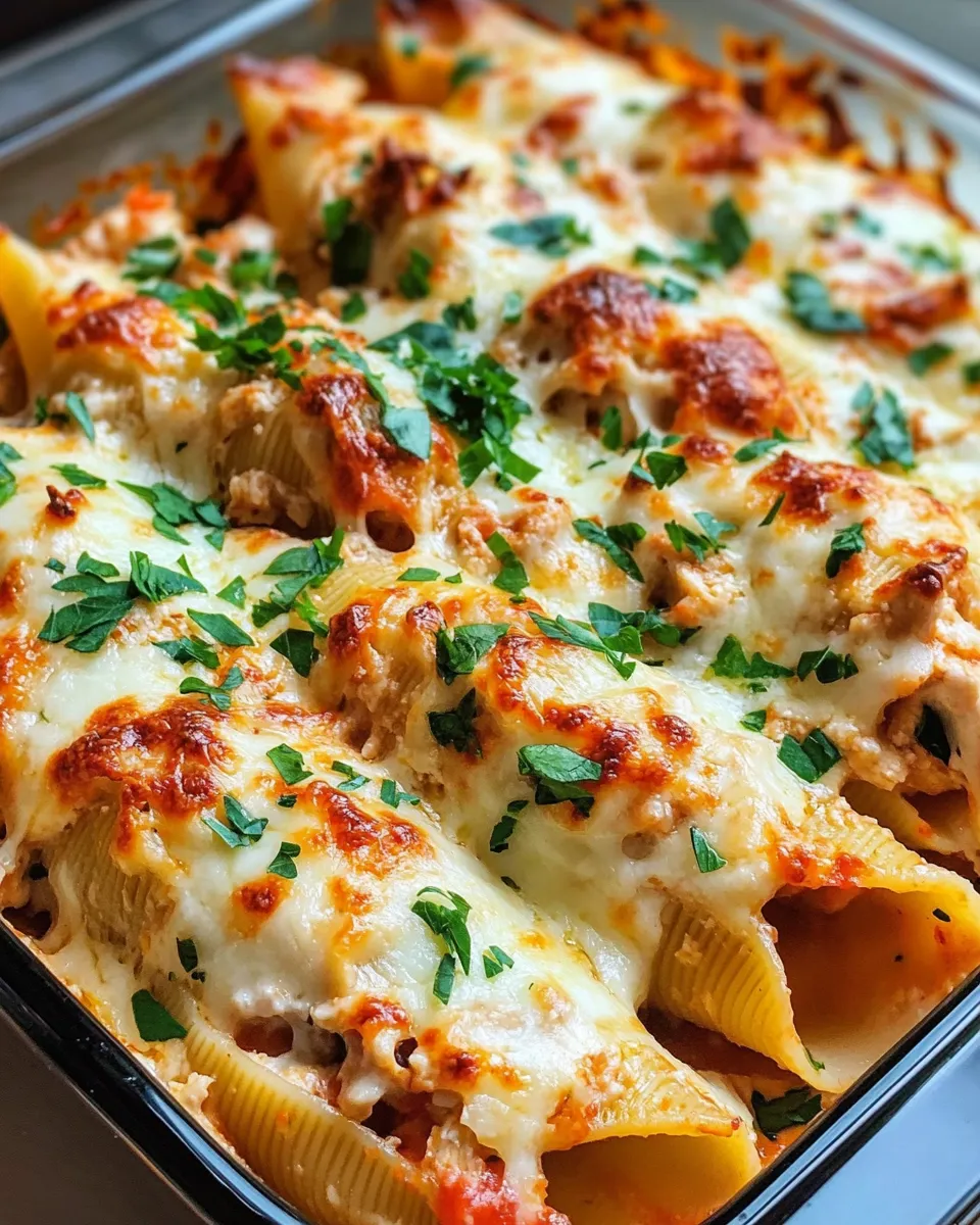 Delicious Homemade Chicken Alfredo Stuffed Shells recipe photo