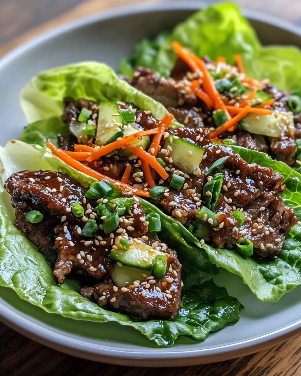 Homemade Korean BBQ Beef Lettuce Wraps recipe photo