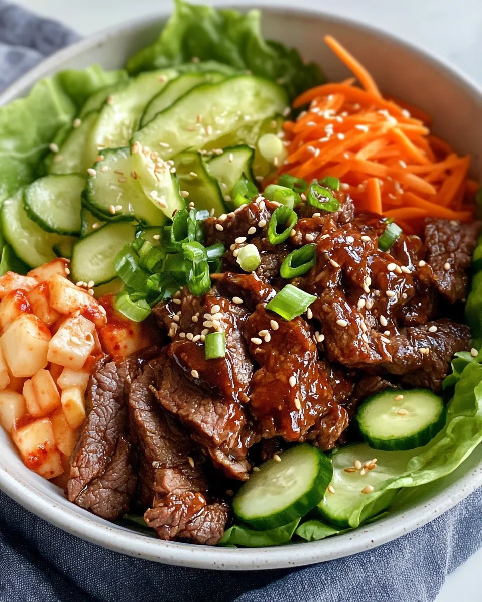 Delicious Korean BBQ Beef Lettuce Wraps plate image