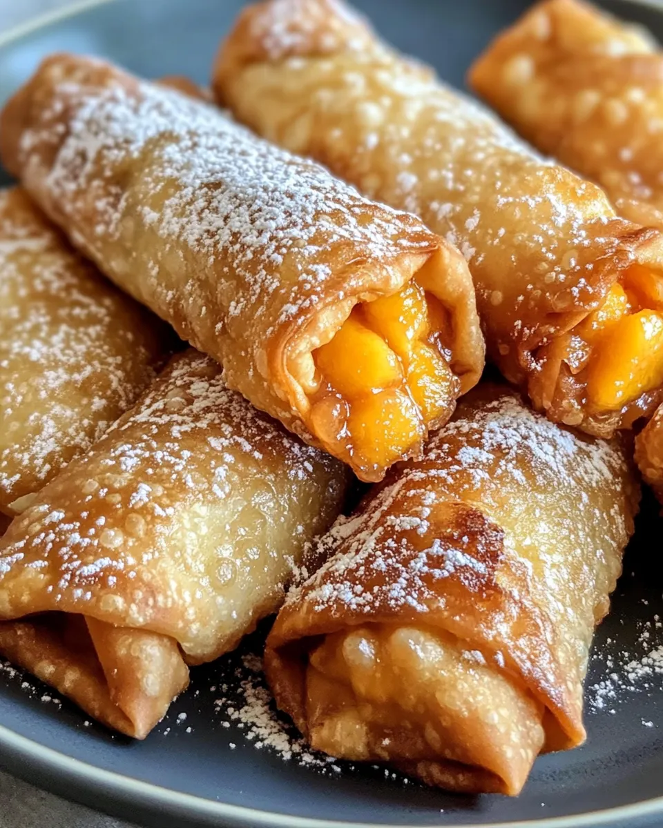 Classic Peach Cobbler Egg Rolls dish photo