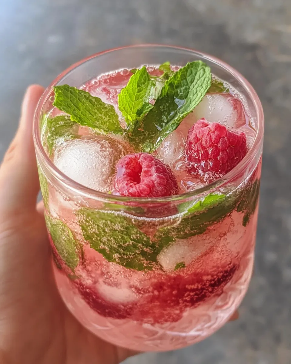 Homemade Raspberry Mojito Mocktail photo