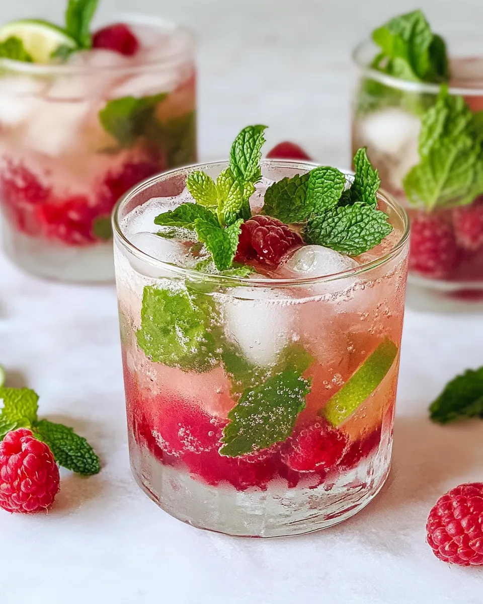 Delicious Raspberry Mojito Mocktail dish photo