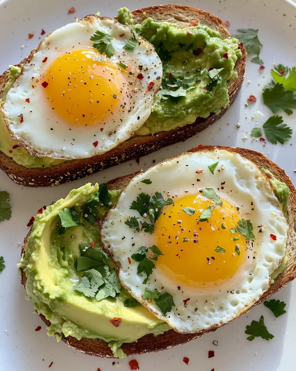 Homemade Refreshing Avocado Toast with Fried Egg recipe photo