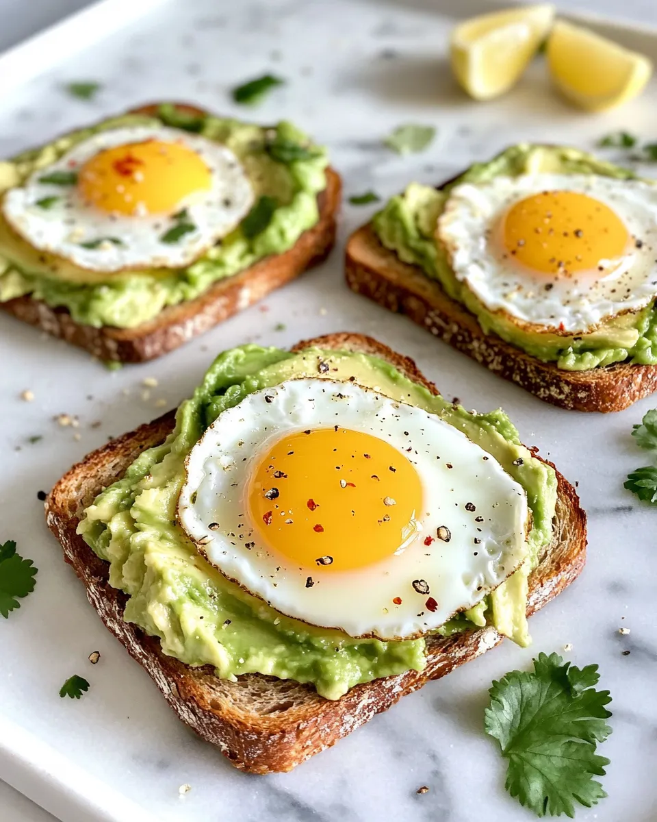 Easy Refreshing Avocado Toast with Fried Egg dish photo