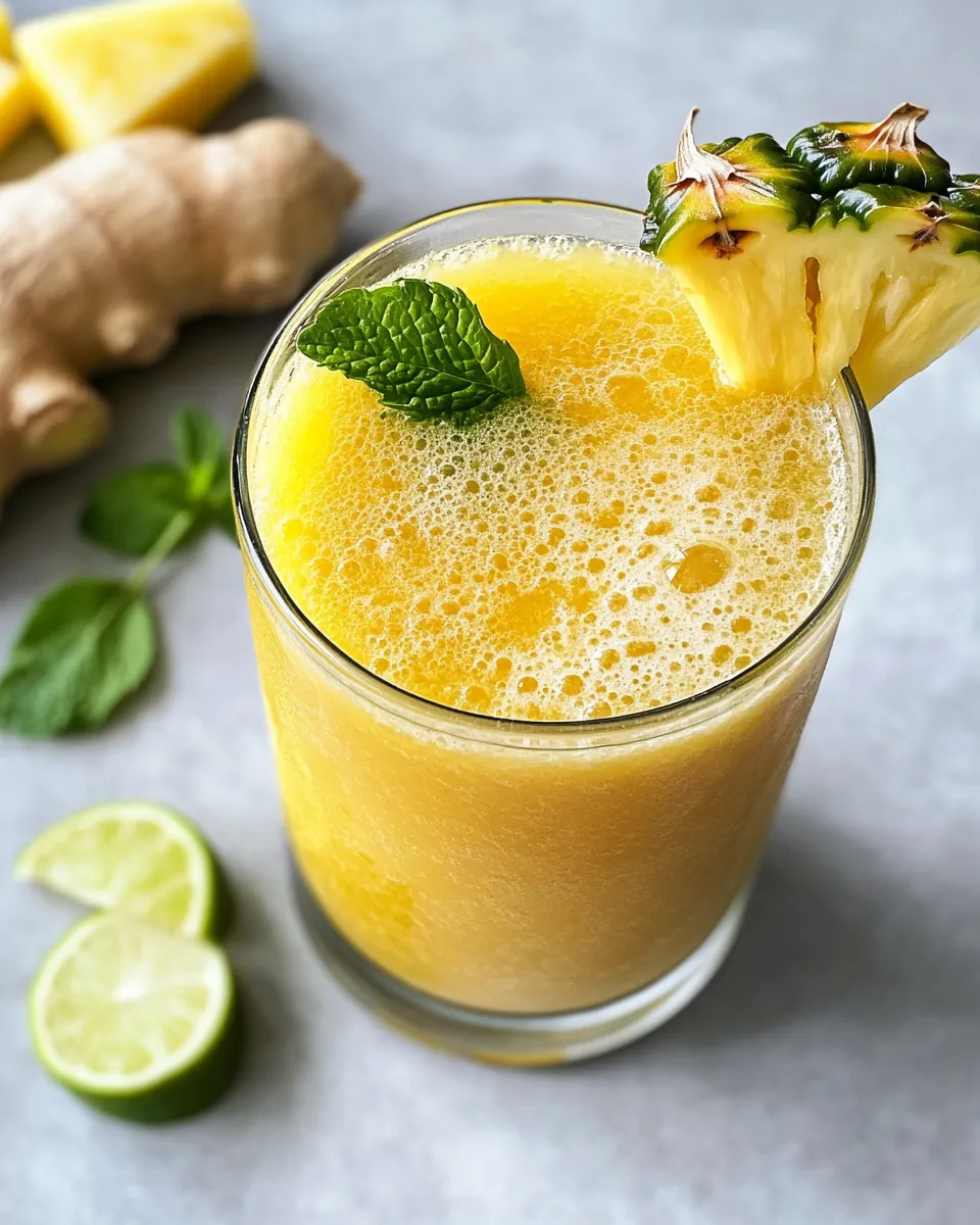 Classic Refreshing Pineapple Ginger Detox Juice image