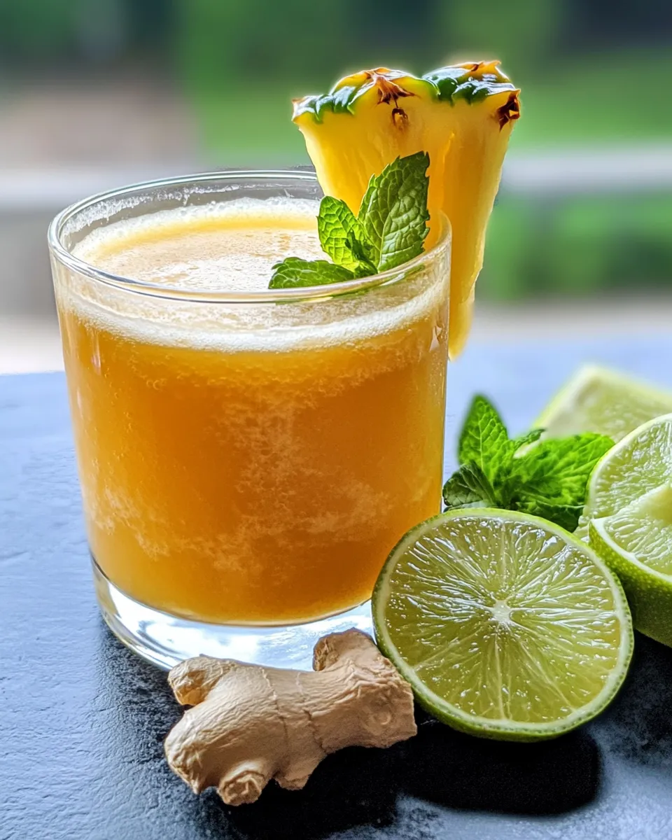 Easy Refreshing Pineapple Ginger Detox Juice recipe photo
