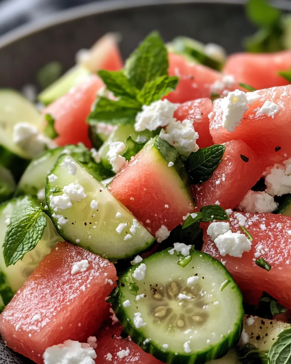 Easy Refreshing Watermelon Cucumber Feta Salad recipe photo