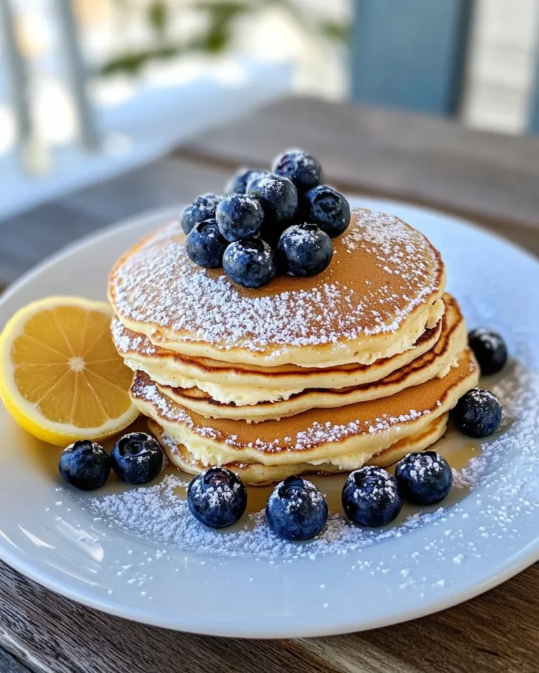 Homemade Simple Blueberry Lemon Ricotta Pancakes recipe photo