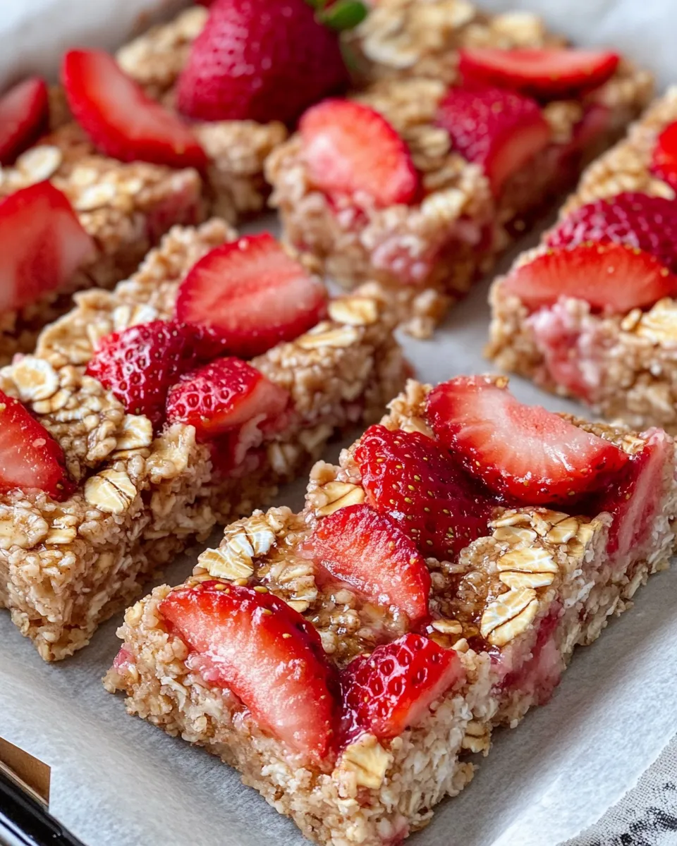 Homemade Strawberry Oatmeal Breakfast Bars photo