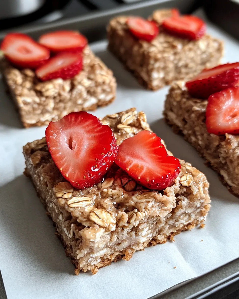 Easy Strawberry Oatmeal Breakfast Bars recipe photo
