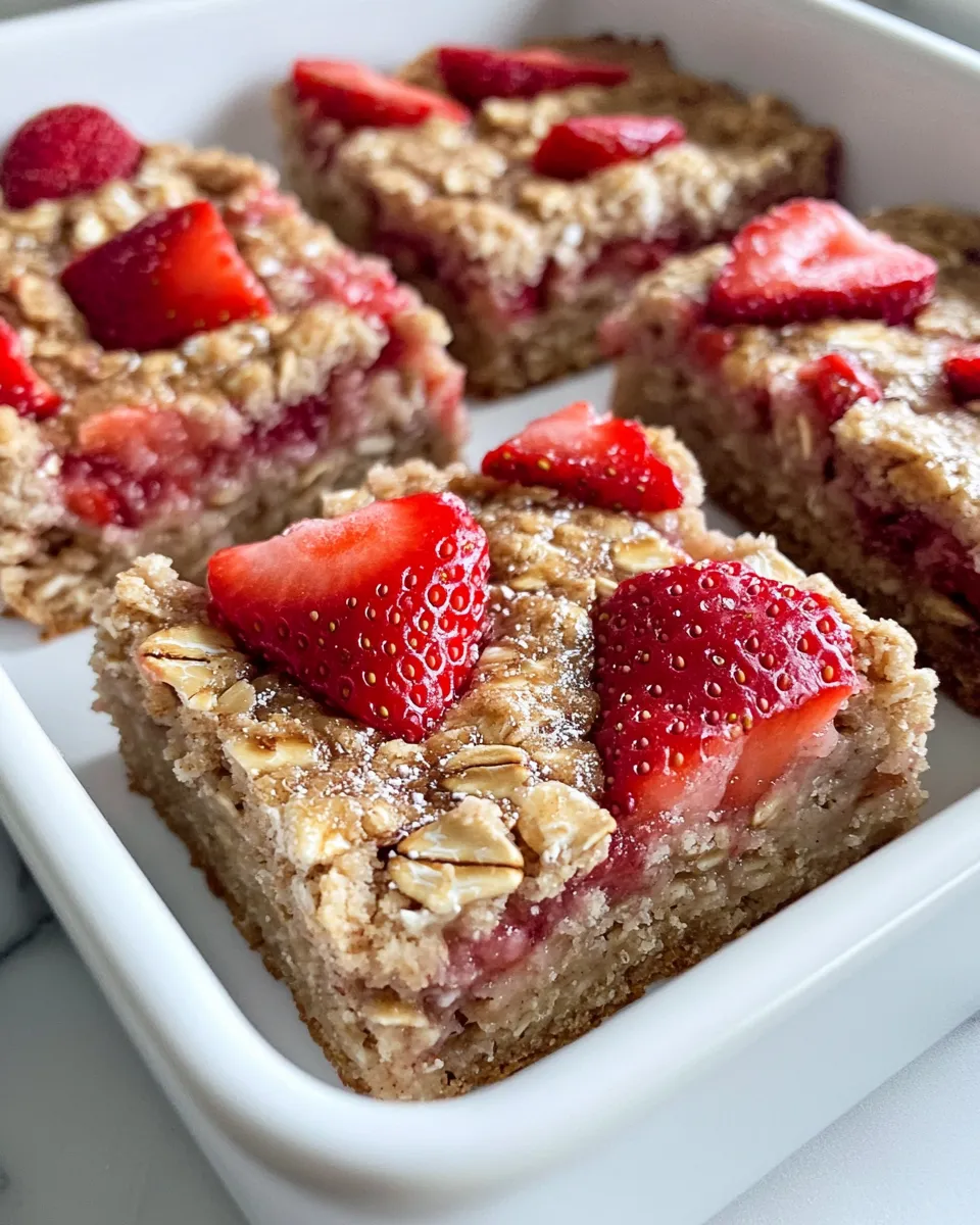 Delicious Strawberry Oatmeal Breakfast Bars shot