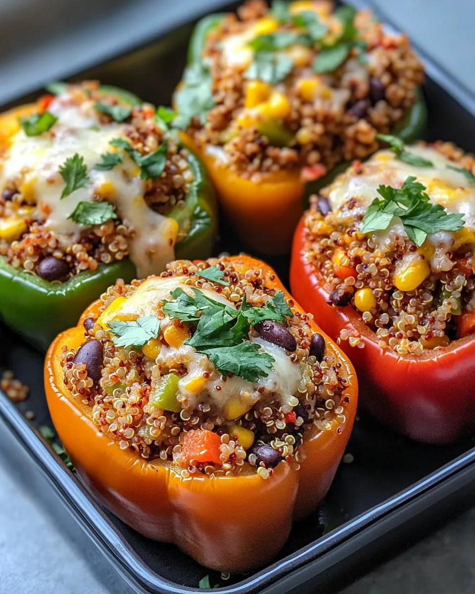 Easy Stuffed Bell Peppers with Quinoa food shot
