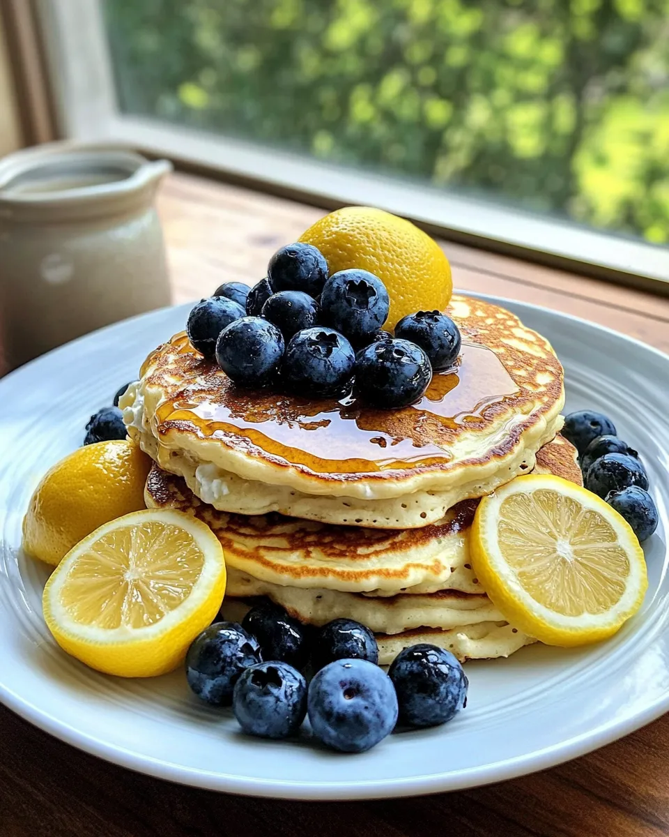 Homemade Viral Blueberry Lemon Ricotta Pancakes recipe photo