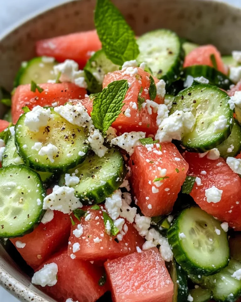 Homemade Watermelon Cucumber Feta Salad photo