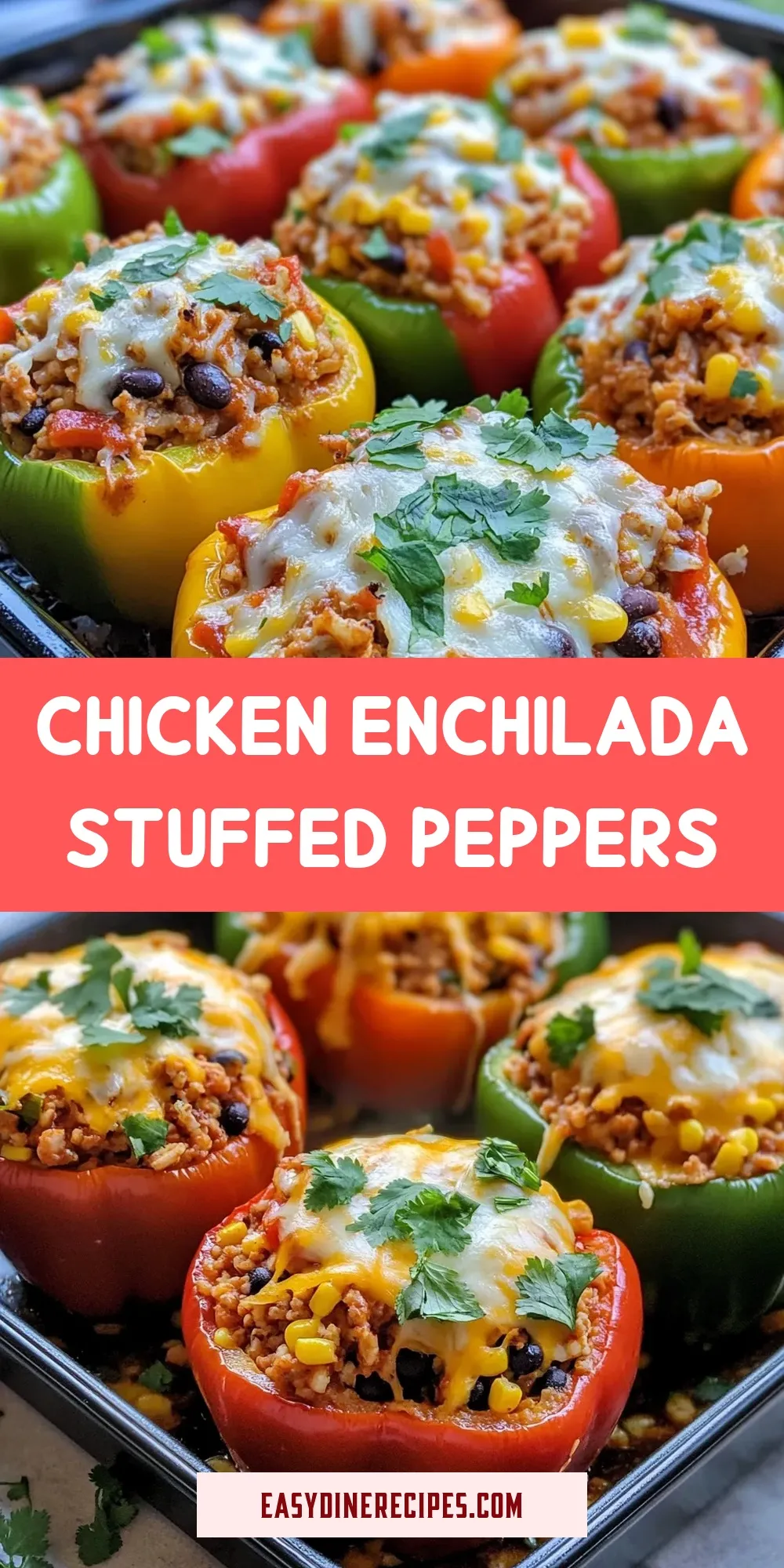 Easy Chicken Enchilada Stuffed Peppers Recipe