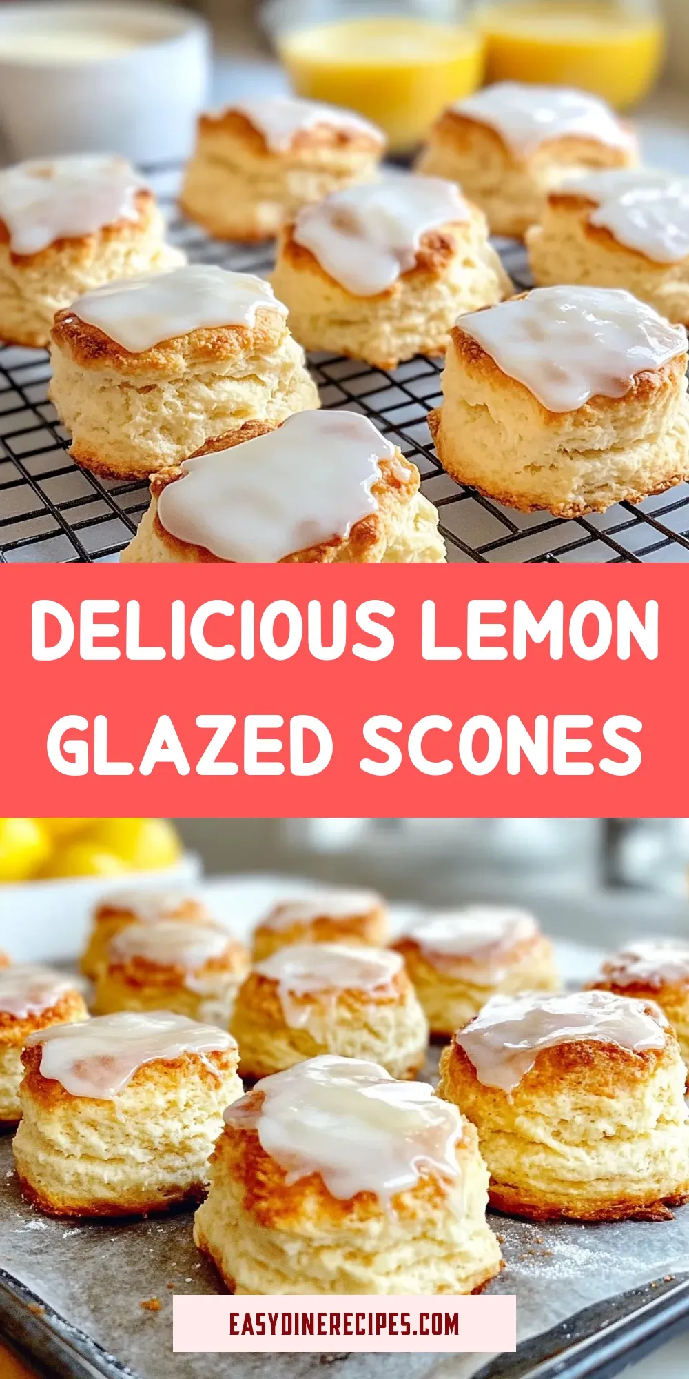 Delicious Lemon Glazed Scones (Delicious & Delicious)