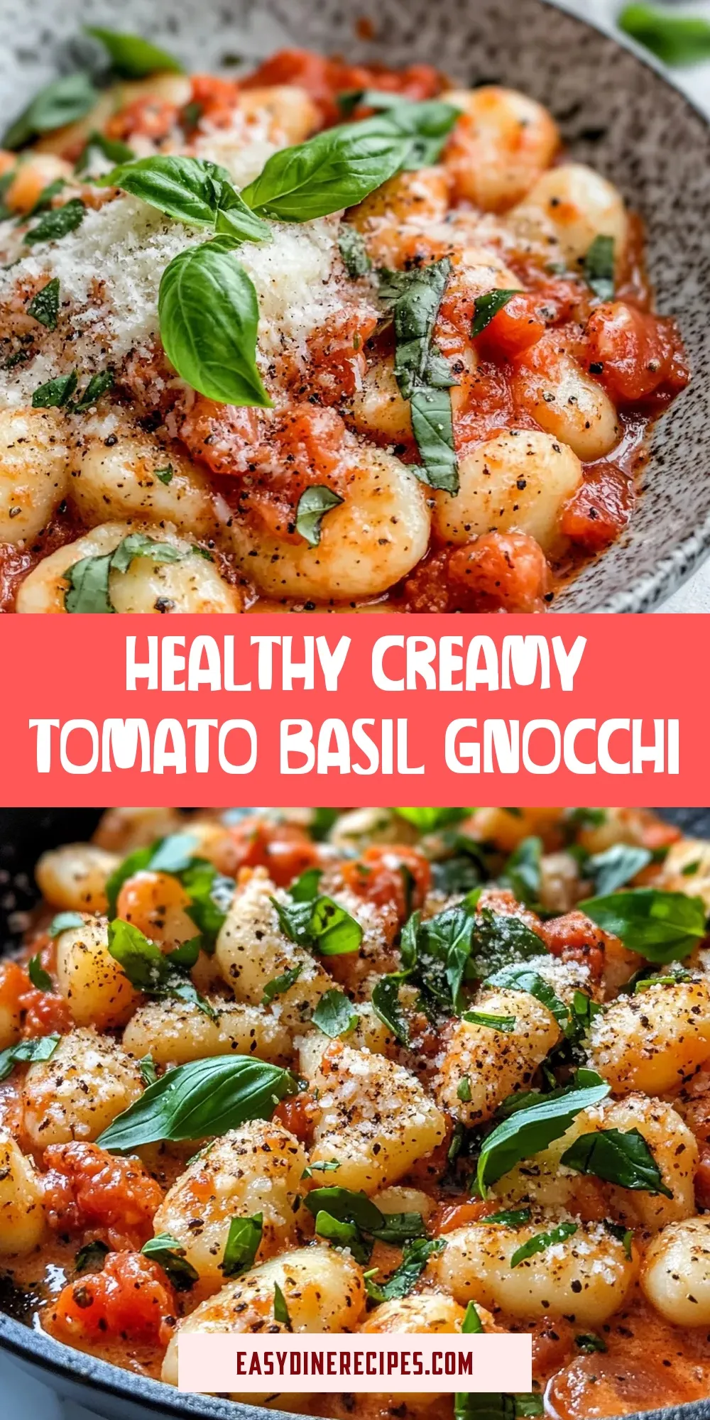 Healthy Creamy Tomato Basil Gnocchi Recipe