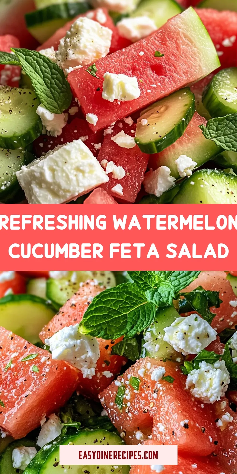Refreshing Watermelon Cucumber Feta Salad Recipe