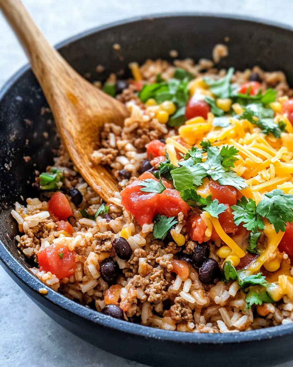 Healthy 20-Minute Taco Rice Skillet shot