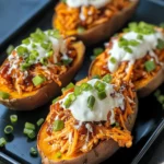 Simple Bbq Chicken Stuffed Sweet Potatoes food shot