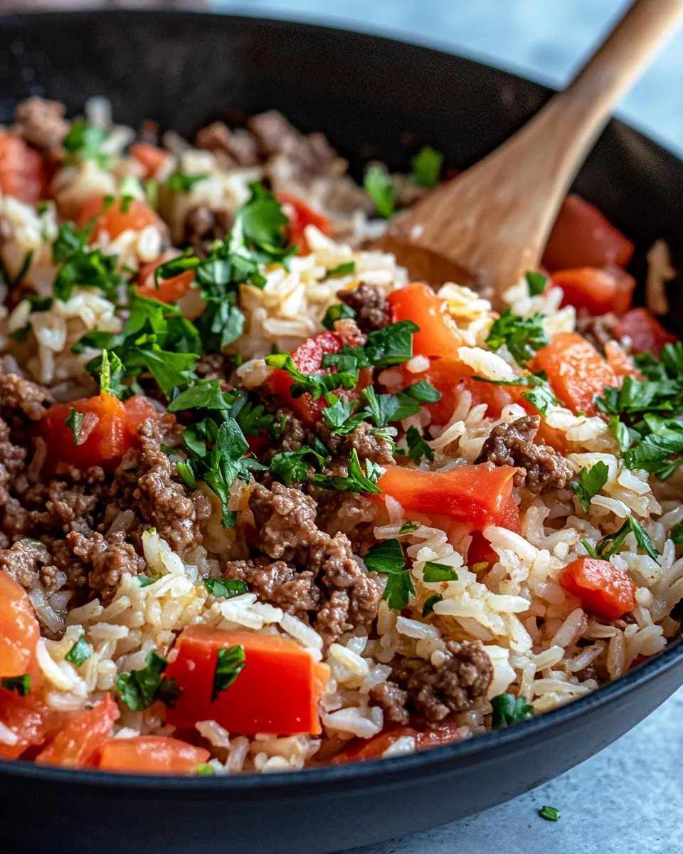 Fresh Beef And Rice Skillet recipe photo