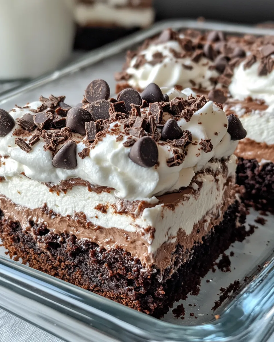 Delicious Brownie Refrigerator Cake shot