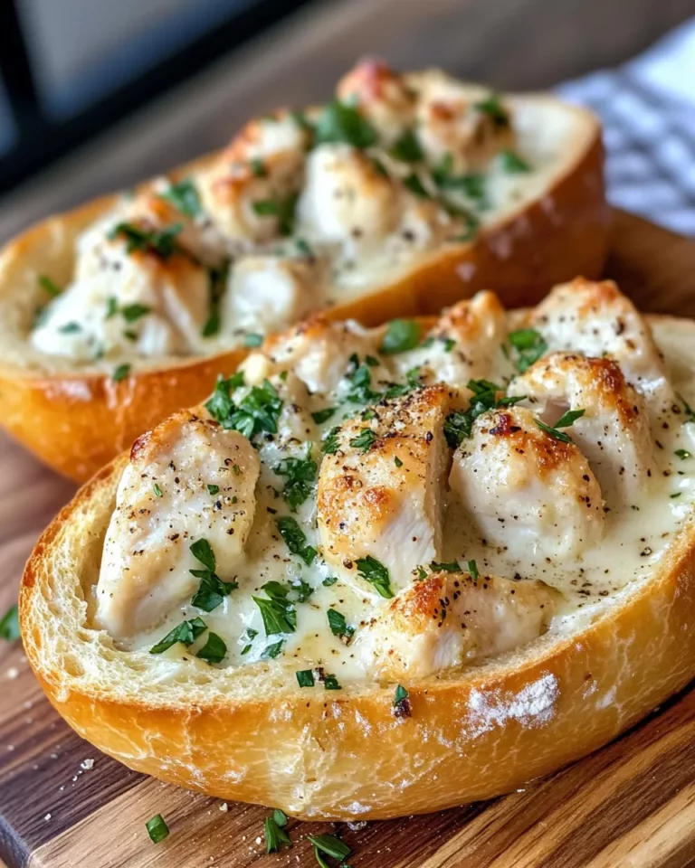 Homemade Chicken Alfredo Bread Bowl photo