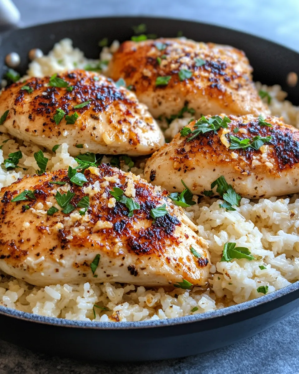 Homemade Chicken With Garlic Parmesan Rice photo