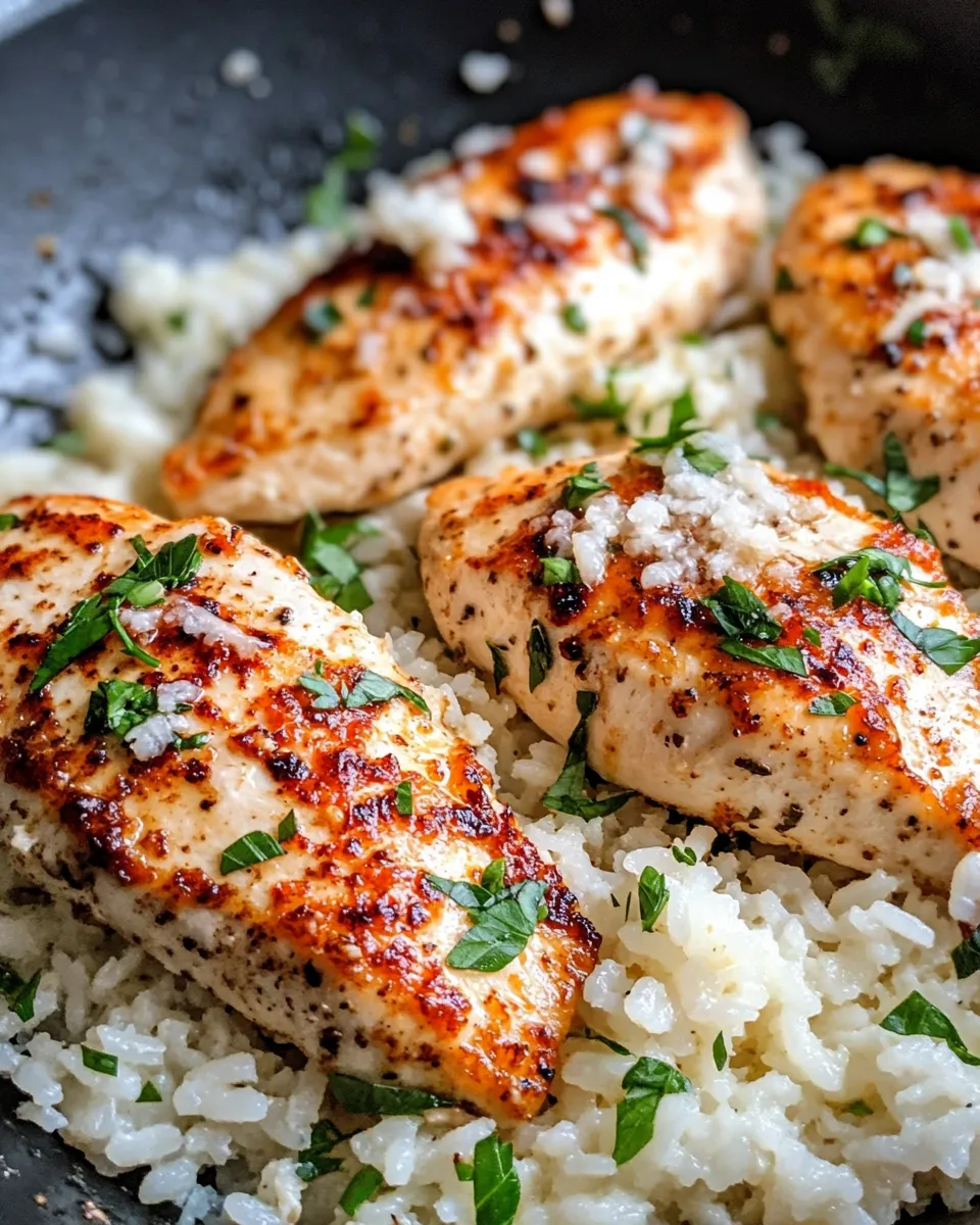 Delicious Chicken With Garlic Parmesan Rice dish photo