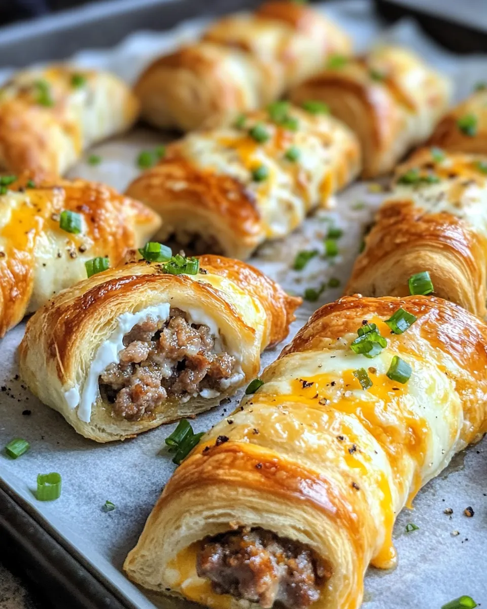 Delicious Crescent Sausage Cream Cheese food shot