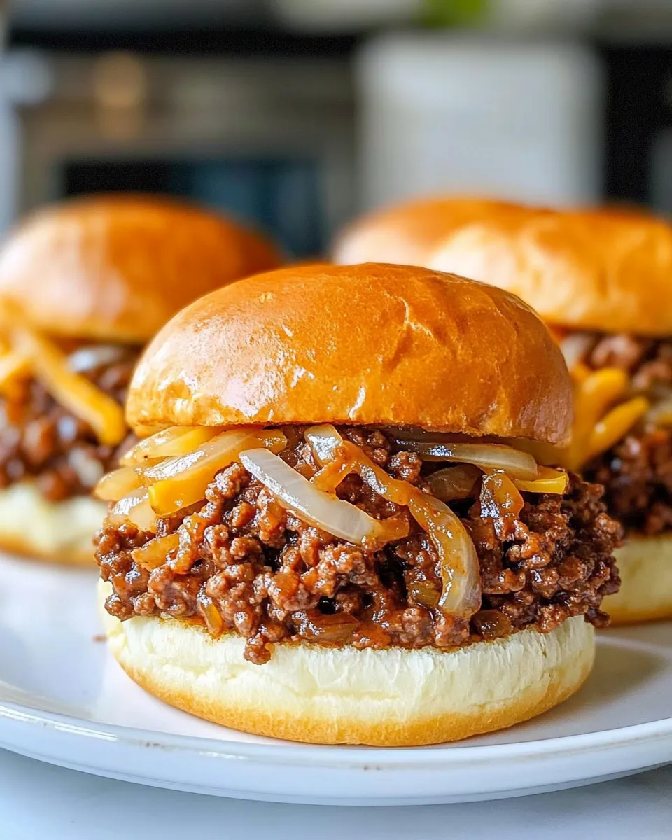 Delicious French Onion Sloppy Joes plate image