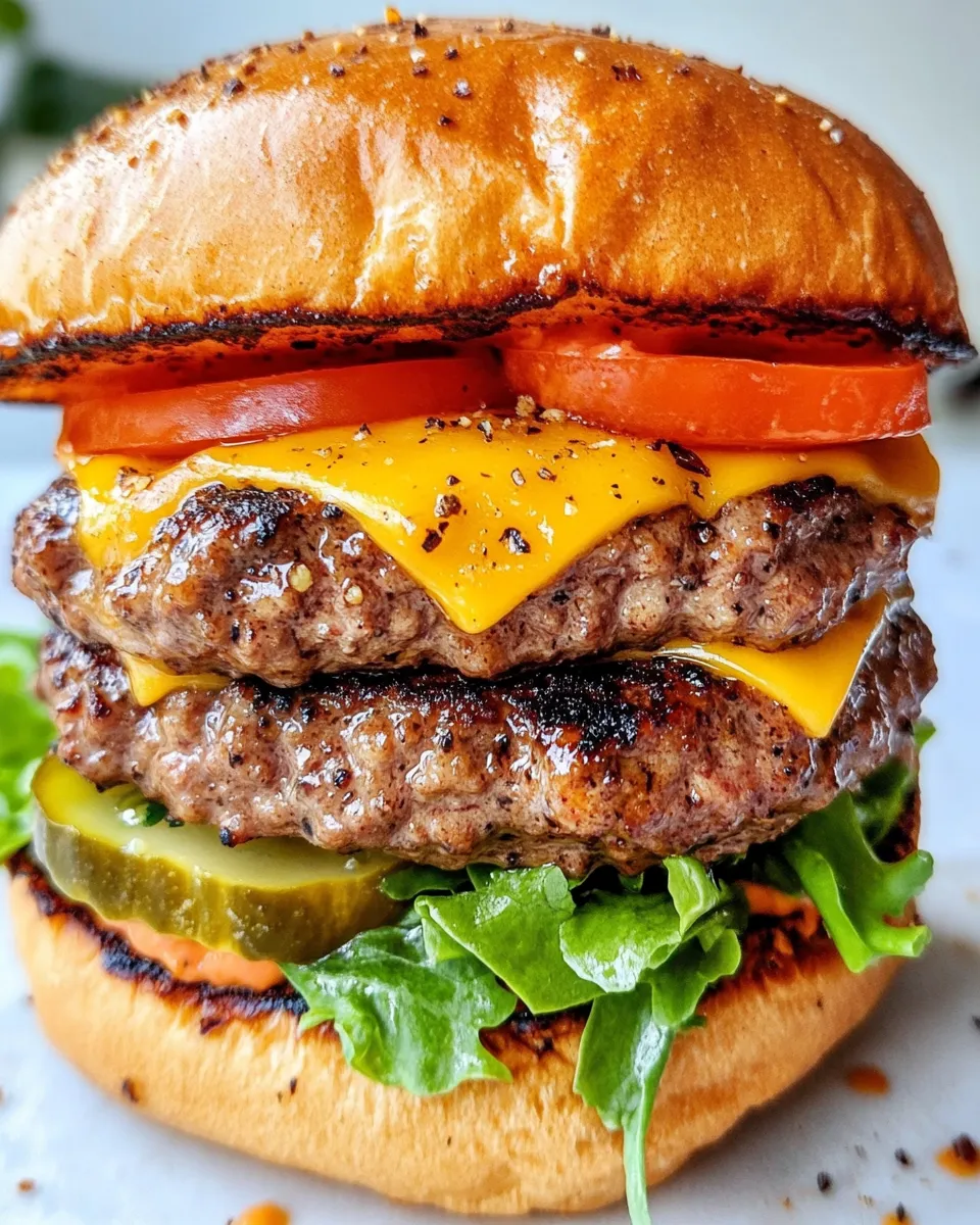 Homemade Garlic Double Steakburger recipe photo